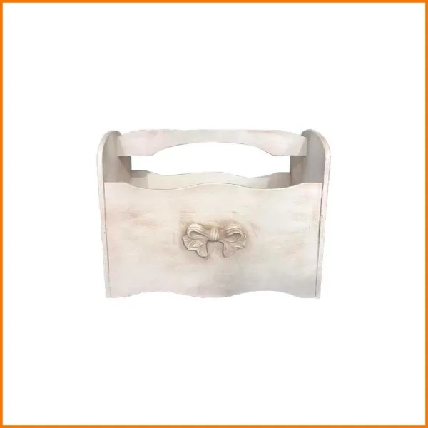 Legno Italy Portariviste Decapato Linea Fiocco 43X20X33H Cm