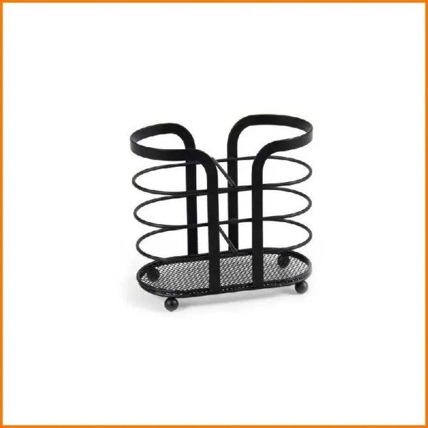 Gicos Portabicchieri In Metallo Colore Nero 16X8X15H Cm