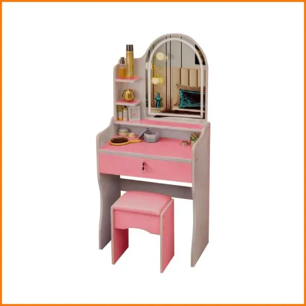 Mastro Bianco Consolle Luxeva Con Specchio LED Colore Rosa 50X30X122H Cm
