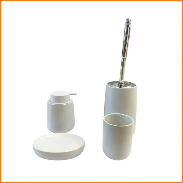 Coccole Di Casa Set 4 Pz Da Bagno Colore Bianco Matto