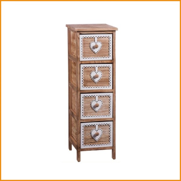 MOBILETTO IN LEGNO CUORE 4 CASSETTI CM 26X32X81H CM