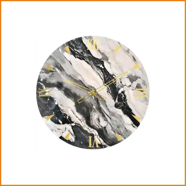 Trada Orologio Marmorizzato Colore Bianco E Nero Diametro 60 Cm