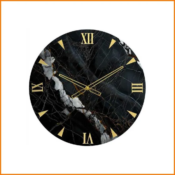 Trada Orologio Marmorizzato Colore Nero Diametro 60 Cm