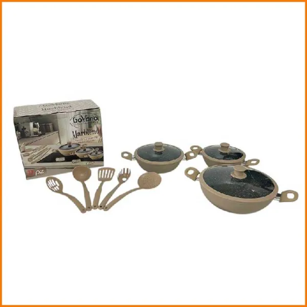 Mastro Bianco Set 11Pz Padelle E Utensili Colore Sabbia