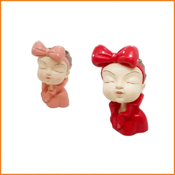 FGF Ragazza Con Fiocco Portapianta 13X18X27H Cm