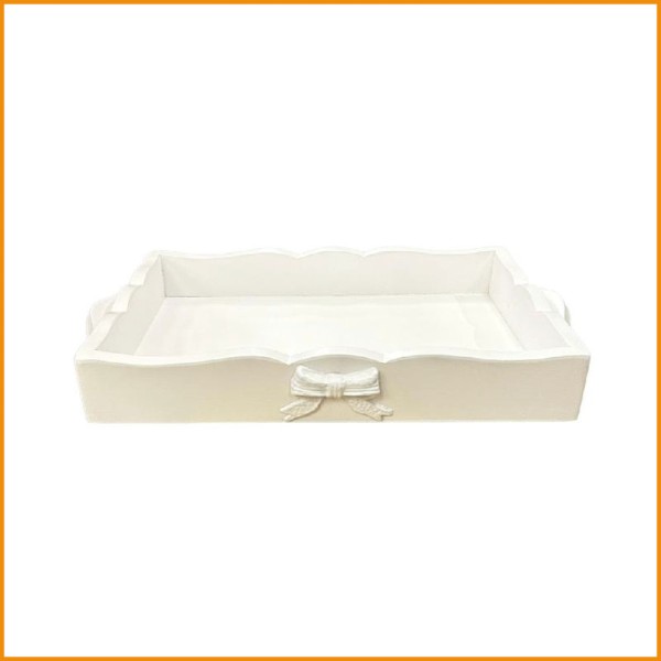 LINEA FIOCCO VASSOIO BIANCO 41X27X7H CM