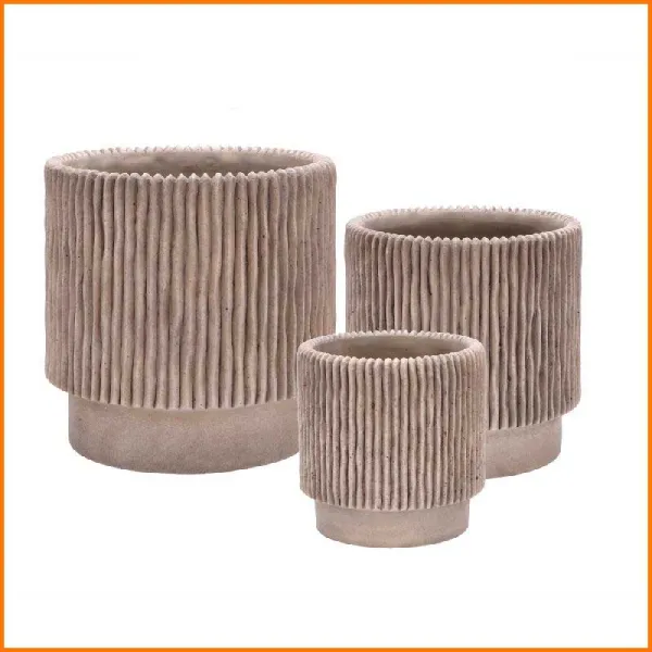 Ad Trend Set 3 Cachepot In Cemento 31/25/20H Cm