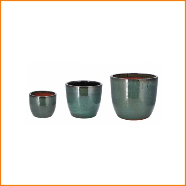 Ad Trend 3 Cachepot In Ceramica Colore Verde