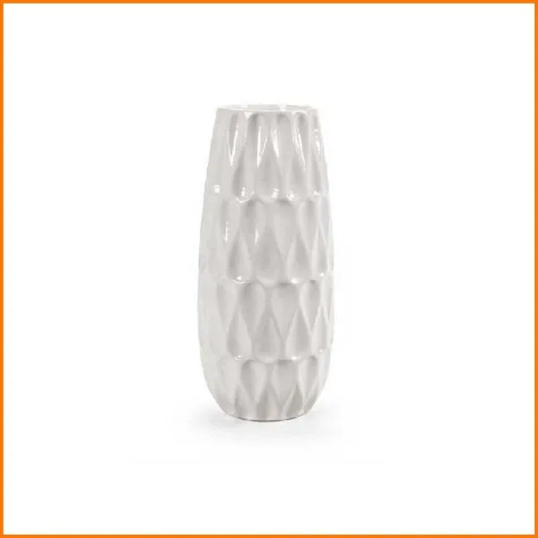 Gicos Vaso Goccia In Ceramica Colore Bianco Diametro 10X18H Cm