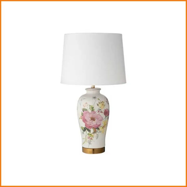 L'Arte Di Nacchi Lampada In Ceramica Con Decorazione Floreale Diametro 30X55H Cm