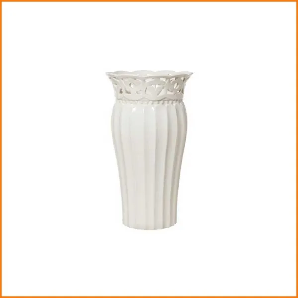 L'Arte Di Nacchi Vaso In Ceramica Colore Bianco Diametro 18X32,5H Cm