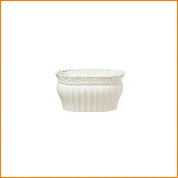 L'Arte Di Nacchi Vaso In Ceramica Colore Bianco 24X14X11H Cm