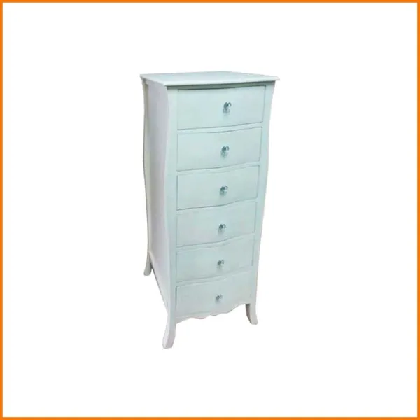 Legno Italy Cassettiera In Legno Colore Bianco 55X40X120H Cm