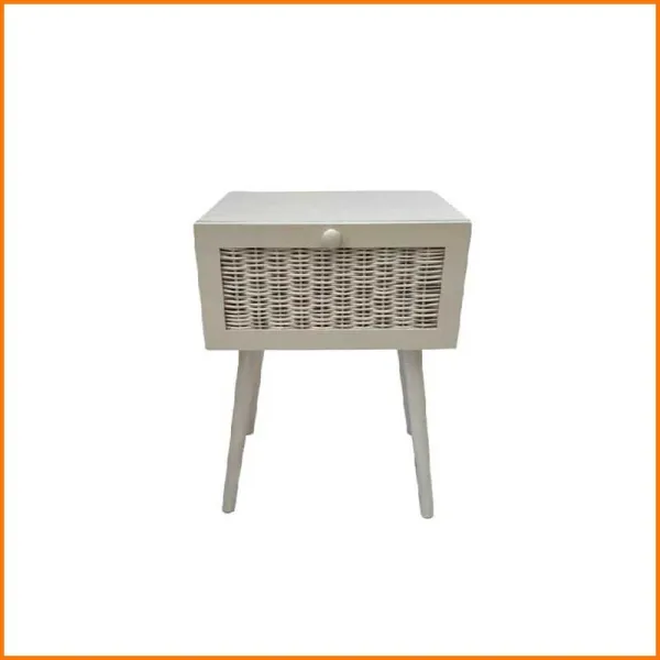Cosentino Pino Il Comodino In Legno Colore Bianco 40X32X55H Cm