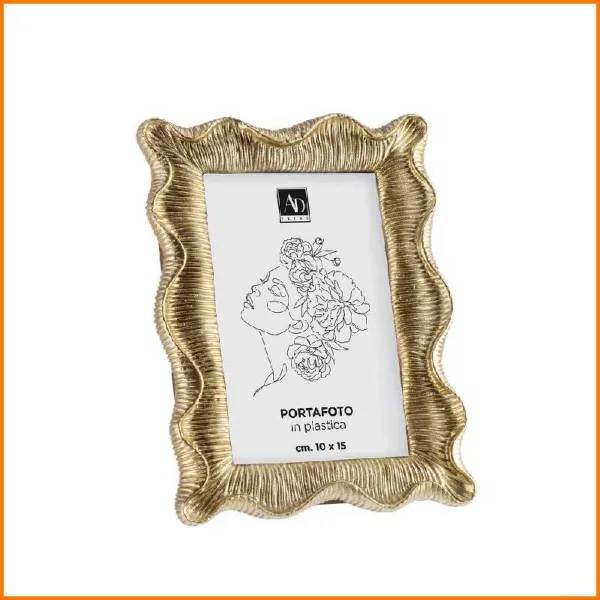 Ad Trend Portafoto Onde In Resina Colore Oro 10X15 Cm