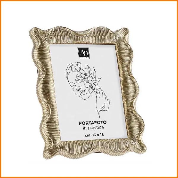 Ad Trend Portafoto Onde In Resina Colore Oro 13X18 Cm