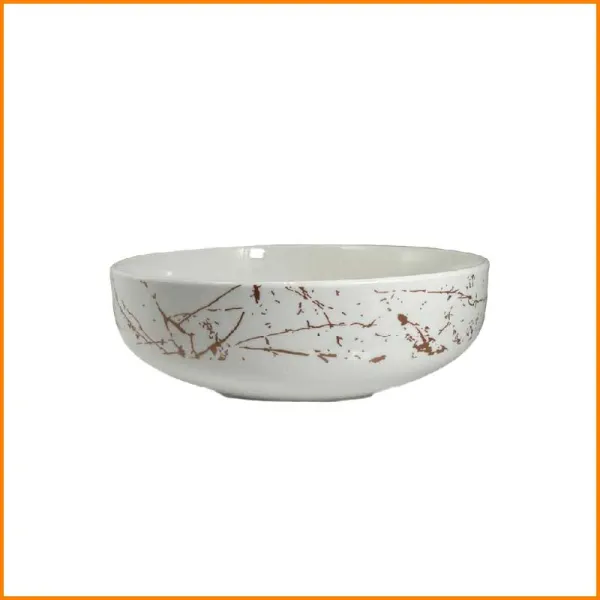 Arca Ciotola Effetto Marmo Colore Bianco Diametro 24X18H Cm