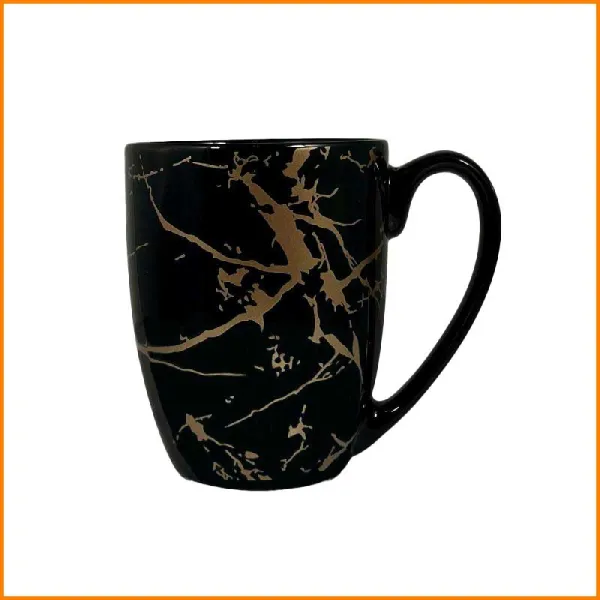 Arca Tazza Effetto Marmo Colore Nero Diametro 8X11H Cm