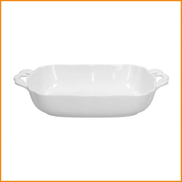 Tognana Pirofila Brigitte Rettangolare Con Manici In Porcellana 31x19x6h Cm Colore Bianco