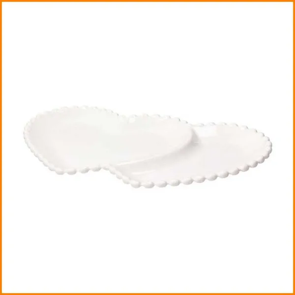 Tognana Piatto Cuore Doppio In Porcellana 31x19 Cm Colore Bianco