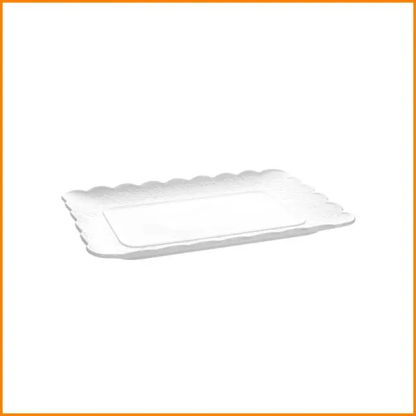 Tognana Piatto Lace Rettangolare In Porcellana 31x21 Cm Colore Bianco