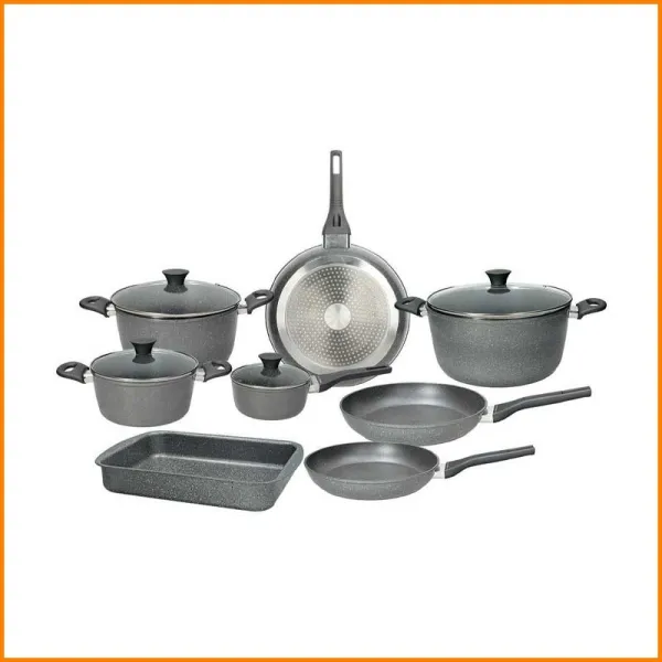 Tognana Batteria di Pentole e Padelle 12 Pezzi In Alluminio Colore Grigio