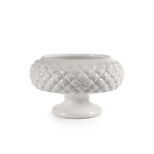 Gicos Pigna Alzata In Ceramica Diametro 22x14h Cm Colore Bianco