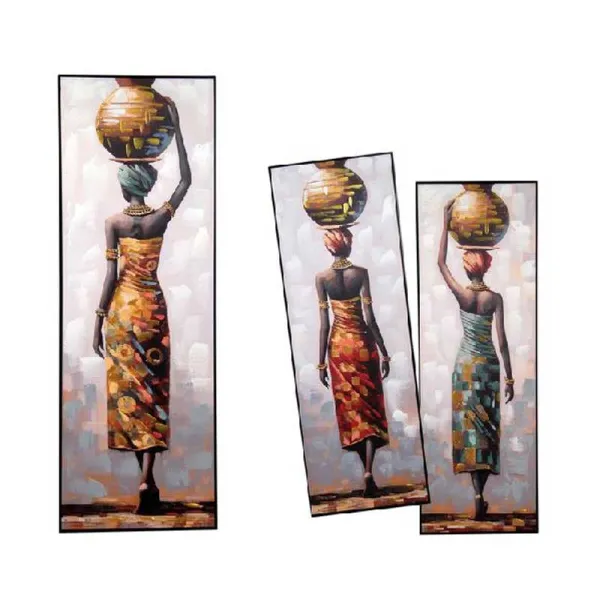 Gicos Quadro Donna Con Vaso 52x152h Cm Colori Assortiti