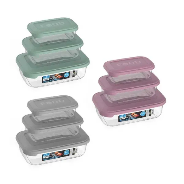 Use Set 3 Contenitori In Plastica 0,9 / 1,7 / 3 Lt Colori Assortiti