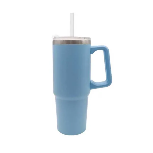 Mille Baci Borraccia Termica Con Manico E Cannuccia Colore Azzurro 900 Ml
