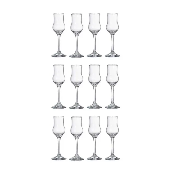 12 Calici Per Grappa In Vetro 9 Cl
