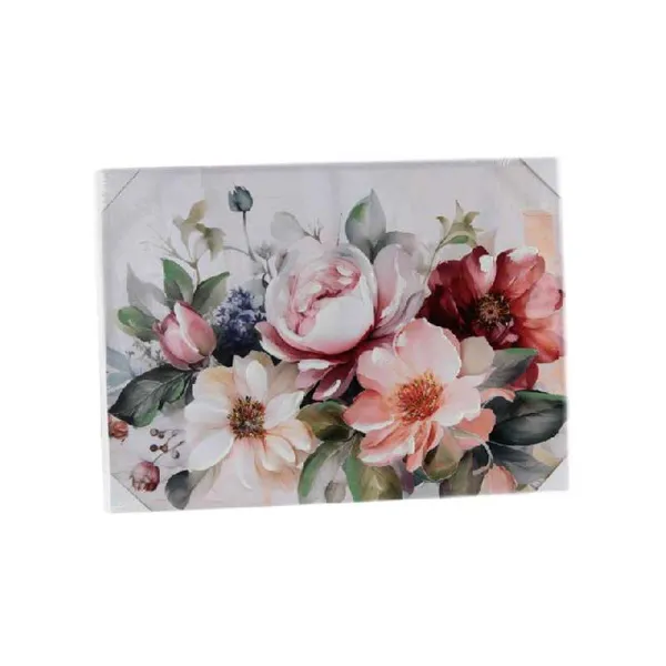 Gicos Quadro Tela Su Legno Flowers 50x70 Cm