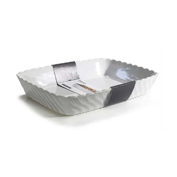 General Trade Pirofila Smerlata 34x23,5x5,6h Cm Colore Bianco