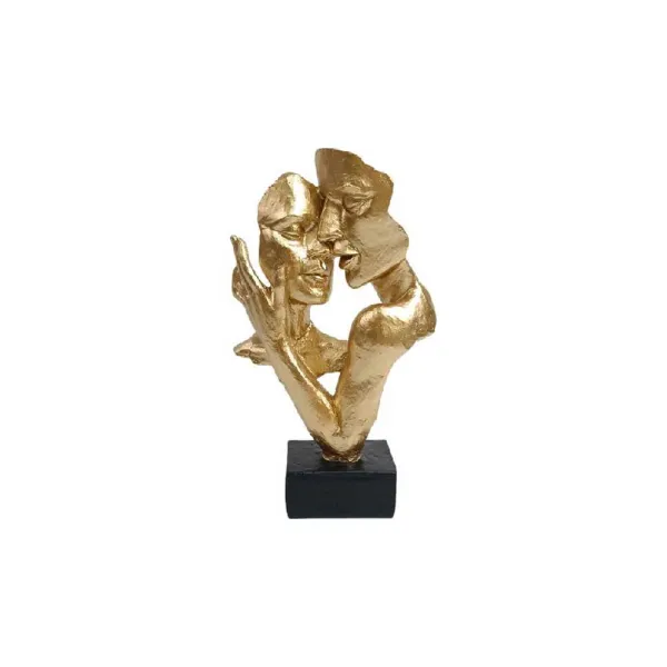 Dueesse Scultura Coppia Abbraccio 18,5x30h Cm Colore Oro