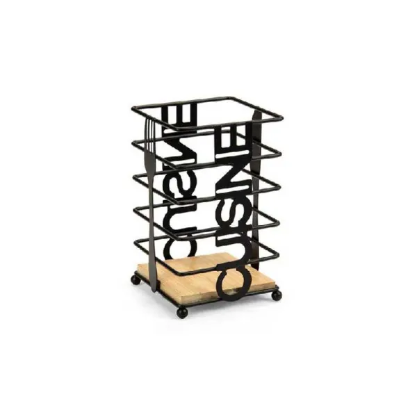 Gicos Portaposate Cousine In Ferro 10x10x17h Cm Colore Nero