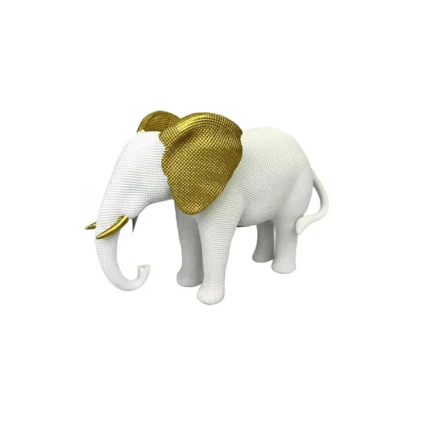 G&G Glass Elfante In Resina 15,5h Cm Colore Bianco