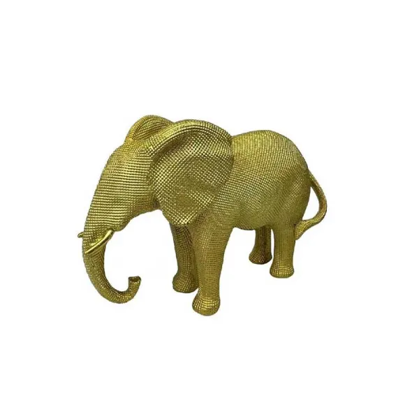G&G Glass Elfante In Resina 15,5h Cm Colore Oro