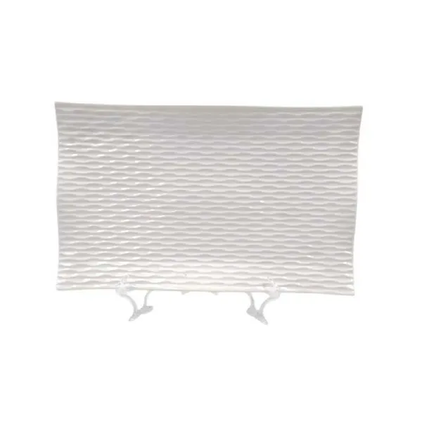 Sud Import Piatto Rettangolare In Porcellana 36x18 Cm Colore Bianco