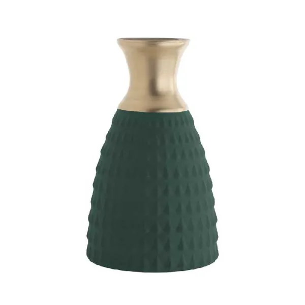 Ditta Franco Vaso Seta Teal Gold Shaila 26h Cm