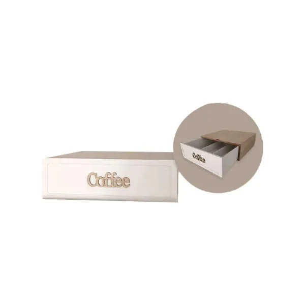 Cosentino Milele Portacialde Con Scritta Coffee 30x30x10h Cm Colore Bianco