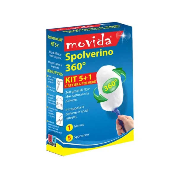 Movida 5 Piumini Cattura Polvere Con Manico