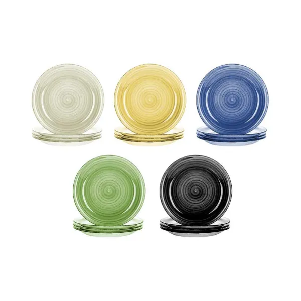 Mastro Bianco Set 12 Piatti Da Tavola Zeina Colori Assortiti