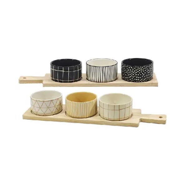General Trade Antipastiera Shirokuro Con 3 Ciotole Colori Assortiti