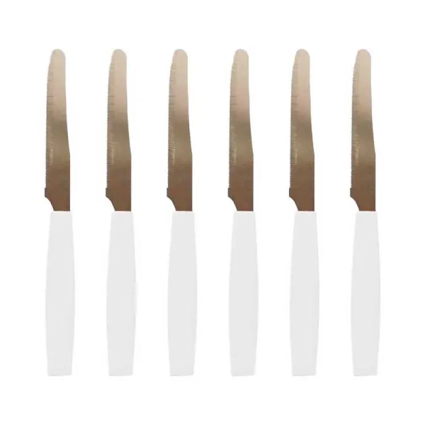 Marietti Set 6 Coltelli Da Tavola Smarty Colore Bianco Lama 11 Cm