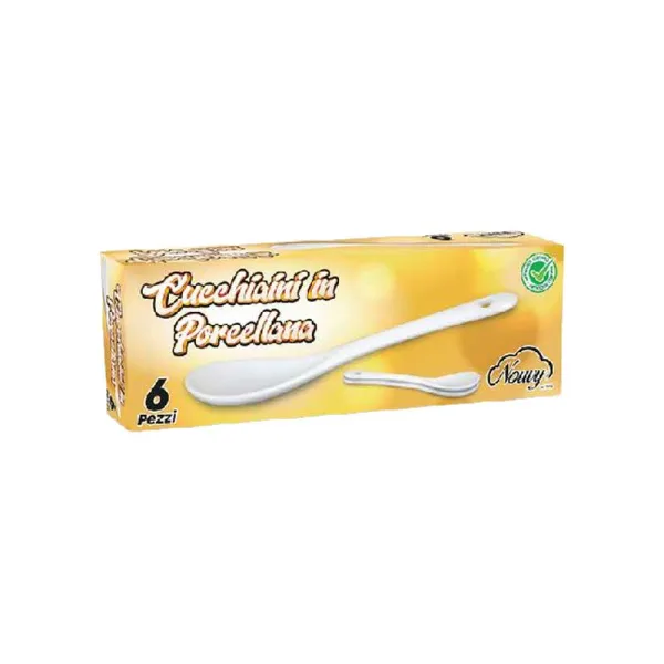 Nouvy 6 Cucchiaini In Ceramica Colore Bianco
