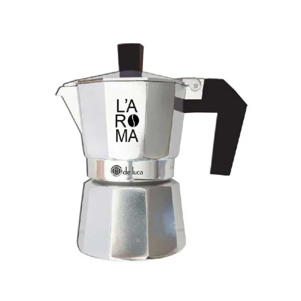 De Luca Caffettiera In Alluminio Lamoka Nera 1 Tazza