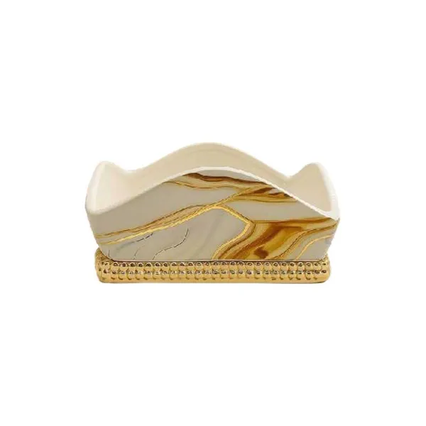 Giardini Di Marzo Porta Tovaglioli Marmo Gold 21x21x9h Cm