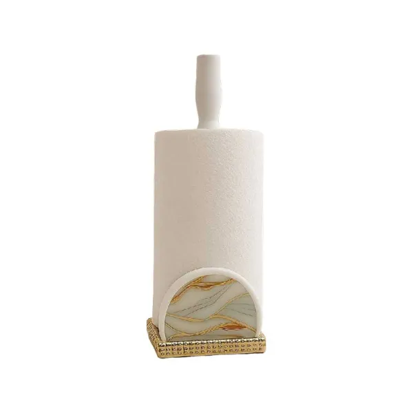 Giardini Di Marzo Porta Rotolo Marmo Gold Diametro 15,5x32,5h Cm