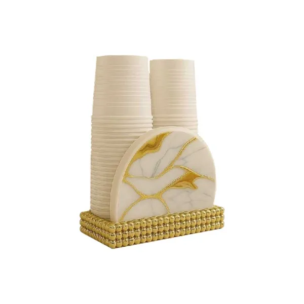 Giardini Di Marzo Porta Bicchieri Marmo Gold 17x11,5x12,5h Cm