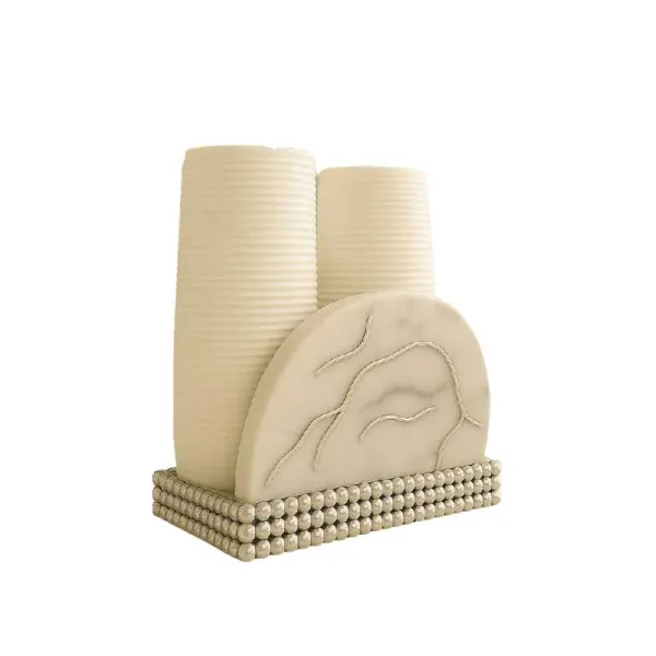 Giardini Di Marzo Porta Bicchieri Marmo Silver 17x11,5x12,5h Cm